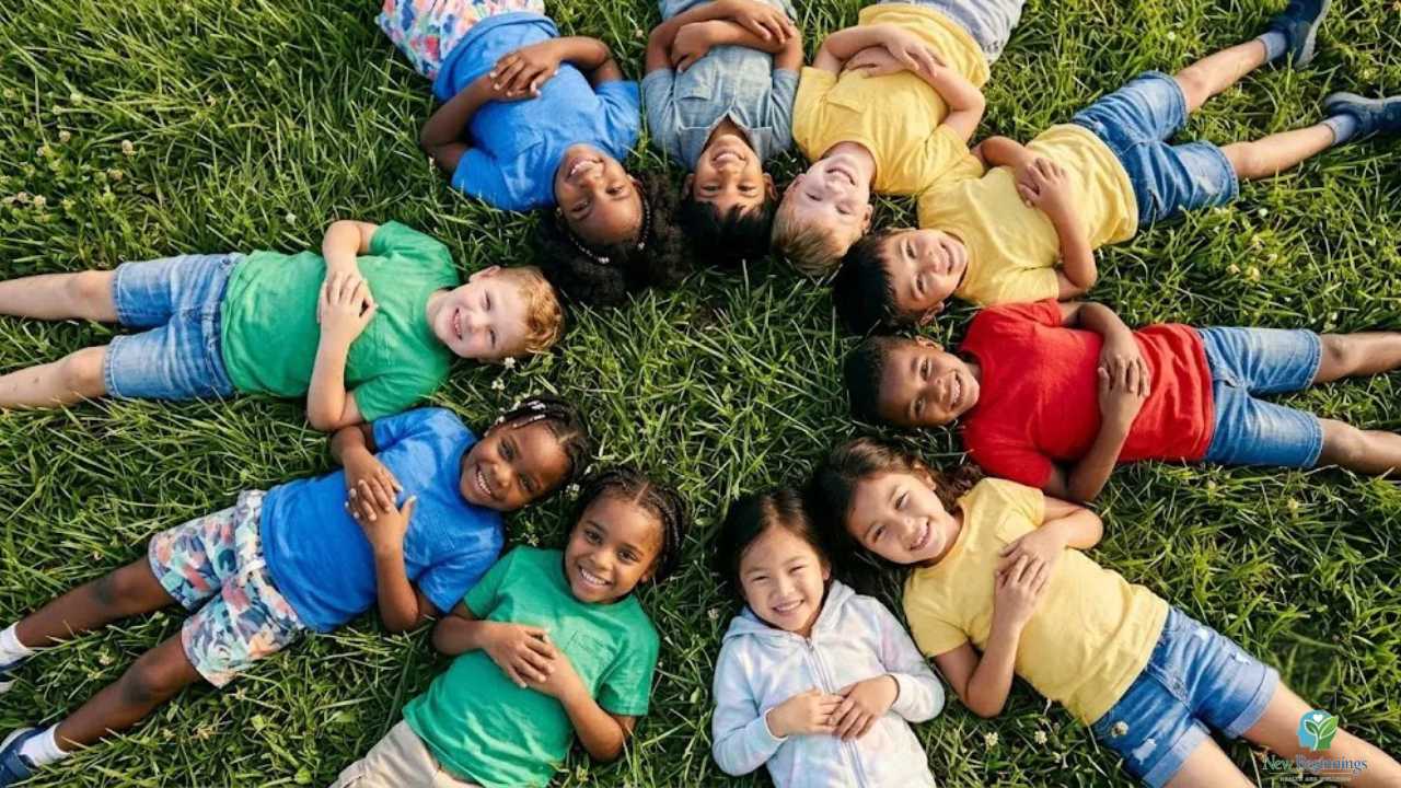 Children in a supportive circle activity — youth mental health services